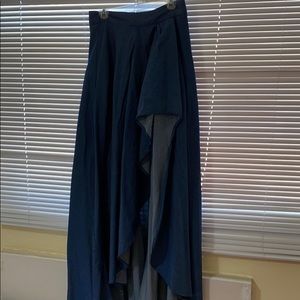 DENIM ASYMMETRICAL SKIRT LONG
